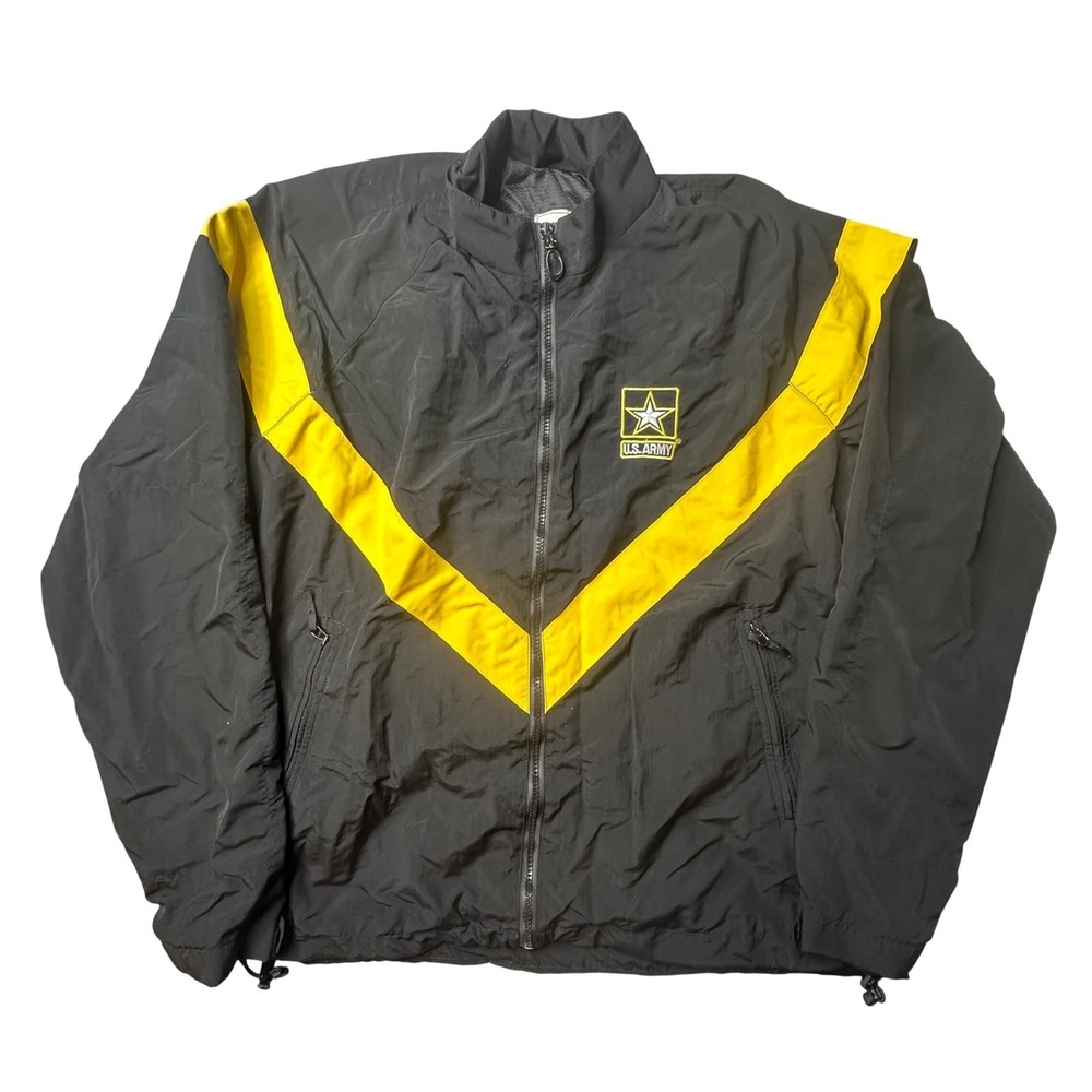 UNICOR Jacket Mens Medium Black Army Physical Fitness Uniform APFU Windbreaker